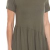 Women's Asymmetrical Waist and Short Sleeve Swing Dress - White Mark - 4 of 4