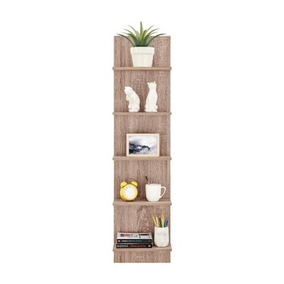 Vtec Trading Oak Wall Mount Vertical Shelving Unit