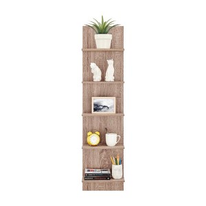 Vtec Trading Oak Wall Mount Vertical Shelving Unit - 1 of 3