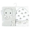Hudson Baby Cotton Animal Face Hooded Towel, Gray Elephant, One Size - 2 of 4