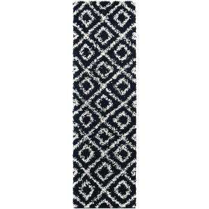 Unique Loom Trellis Shag Ruth Trellis Indoor Woven Area Rug - 1 of 4