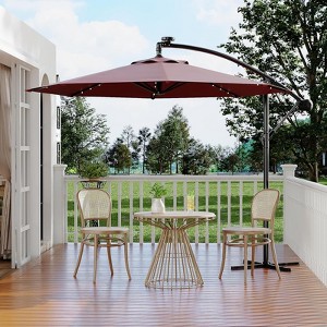 10ft Offset Patio Umbrella - Cantilever Design with Easy Tilt & Lift, UV Protection for Pool/Deck/Garden (Fade ResisBrownt) - 1 of 4