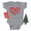 SmileyWorld Christmas Outline Heart - Baby Short Sleeve Graphic Bodysuit - 3 of 4