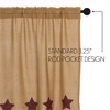 Burlap w/Burgundy Stencil Stars Panel Set of 2 84x40  VHC Brands - 4 of 4