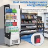 Commercial Refrigerator - 7.8 Cu.FT Open Merchandiser with Interior LED Lighting, Double-Layered Glass, 4 Wheels, 110V Floor Fridge - 3 of 4