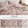 100 Washed Cotton Duvet Cover Queen, Petal Pink, GentleSoft, Minimalist, All Seasons - 3 of 4