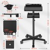 TASALON Professional Hair Extensions Organizer Cart Metal Salon Tray Cart with 2 Magnetic Bowls, Hair Dryer Holder, Adjustable Rolling Base, Black - 2 of 4