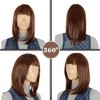 Alilang Medium Length Straight Bob Wigs 14 inch Synthetic with Bangs Daily Party Cosplay Hair Wig for Wome - 3 of 4