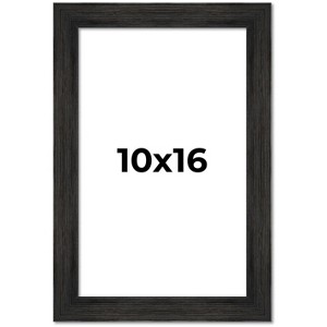 PosterPalooza | 10x16 Wide Barnwood Picture Frame, UV Acrylic, 6 Finishes - Grey, Brown, White, and Black - 1 of 4