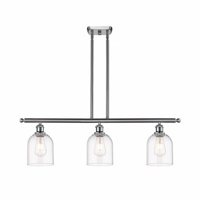 Bella - 3 Light Stem Hung Island In Industrial Style-10 Inches Tall and 36 Inches Wide