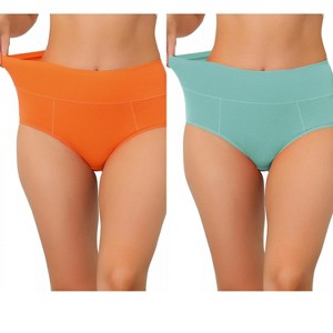 Allegra K Women's High Waist Available in Plus Size Tummy Control Brief 2 Packs - 1 of 4