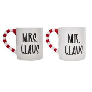Ralme Mr and Mrs Claus Christmas Mugs Set of Two - 16 oz. Large Ceramic Santa Mugs - 1 of 4