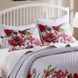 Greenland Home Fashions 2004CKS Lexi King Blue Pillow Shams, 20x36 Inches - 1 of 2