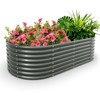 Cesicia 8x4x2ft Gray Oval Galvanized Raised Garden Bed For Vegetables & Flowers - 2 of 4