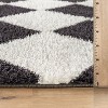 World Rug Gallery Diamond Wave Shag Rug – Cozy Feel for Living Room, Bedroom, or Entryway – Anthracite Dark Gray – Medium Pile - 3 of 4