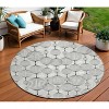 Graphite Gray And Silver Geometric Washable Indoor Outdoor Area Rug - 2 of 4