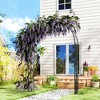 Outsunny 7.3ft Steel Garden Arch Trellis, Garden Arbor Trellis for Climbing Plants Roses Vines, Flower Arch Wedding Arch Stand for Lawn, Black - 3 of 4
