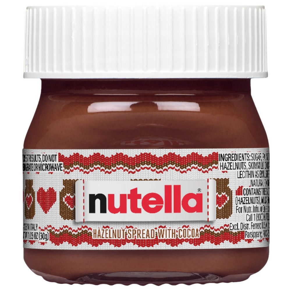 NUTELLA mini-jar RED top 1.05oz Shot-glass Made in Italy VALENTINE'S HEART  2022