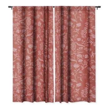 Schatzi Brown Ingrid Floral Copper Set of 2 Panel Blackout Window Curtain - Deny Designs
