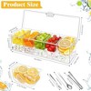 Aoibox 5-Compartment Condiment Server with Lid, Ice Chilled Serving Tray Includes 5 Spoons, 5 Forks & 2 Tongs for Parties, BBQs & Events - 2 of 4
