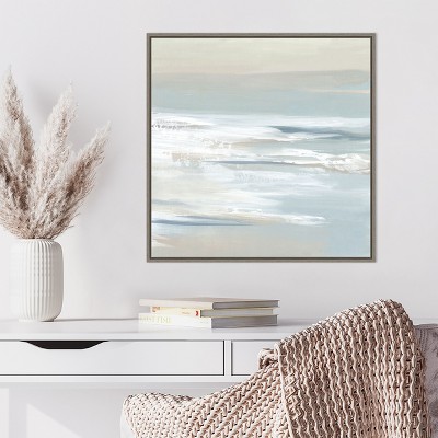 22" x 22" Cool Tones Abstract Canvas Wall Art