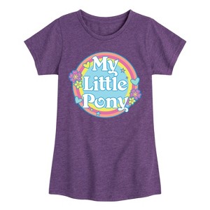 Girls' - My Little Pony - Retro Rainbow Badge Logo Fitted Short Sleeve Graphic T-Shirt - 1 of 3