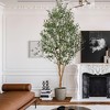 Live Olive Trees Artificial, 7/8Ft Tall Faux Olive Plant with Planter – Fake Tree with Natural Wood Trunk, Realistic Silk Leaves & Lifelike Fruits - 4 of 4