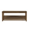 Modern Farmhouse Solid wood Shoe Storage Entry Bench Rustic Oak - Saracina Home: Rubberwood Frame, Metal Hardware - 3 of 4