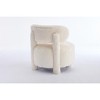 Gulches White Fur Fabric Armless Accent Chair, Ergonomic Curved Wingback Slipper Chair with Solid Wood Legs, Upholstered Vanity/Reading Chair - 4 of 4
