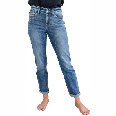 Women's Hi Rise Bleach Splash friend Jeans - Judy Blue