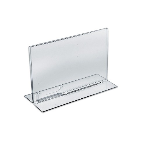 Stand Up Acrylic Sign Holder Horizontal Double Sided 11"W x 8.5" 