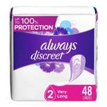 Always Discreet Incontinence and Postpartum Incontinence Liners - Very Light Absorbency - Regular Length - 48ct