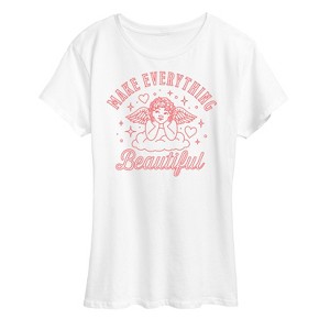 Women's - Instant Message - Make Everything Beautiful Angel Short Sleeve Graphic T-Shirt - 1 of 4