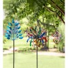 Wind & Weather Vibrant Multi-Colored Iridescent Dual Spiral Hanging Metal Wind Spinner - 3 of 3