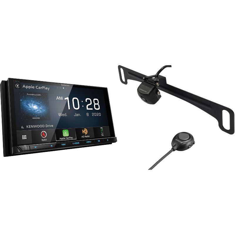 Kenwood DNX997XR Navigation Receiver with CMOS-320LP Multi-Angle Rear View Camera with License Plate Mounting, 1 of 10