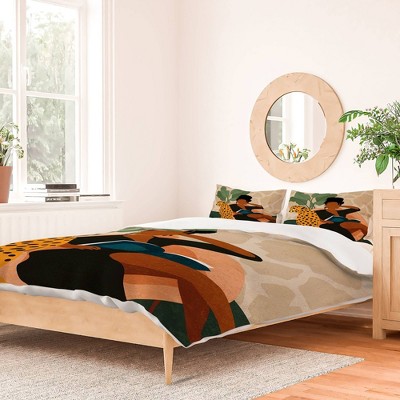 Domonique Brown Stay Home Duvet Set - Deny Designs