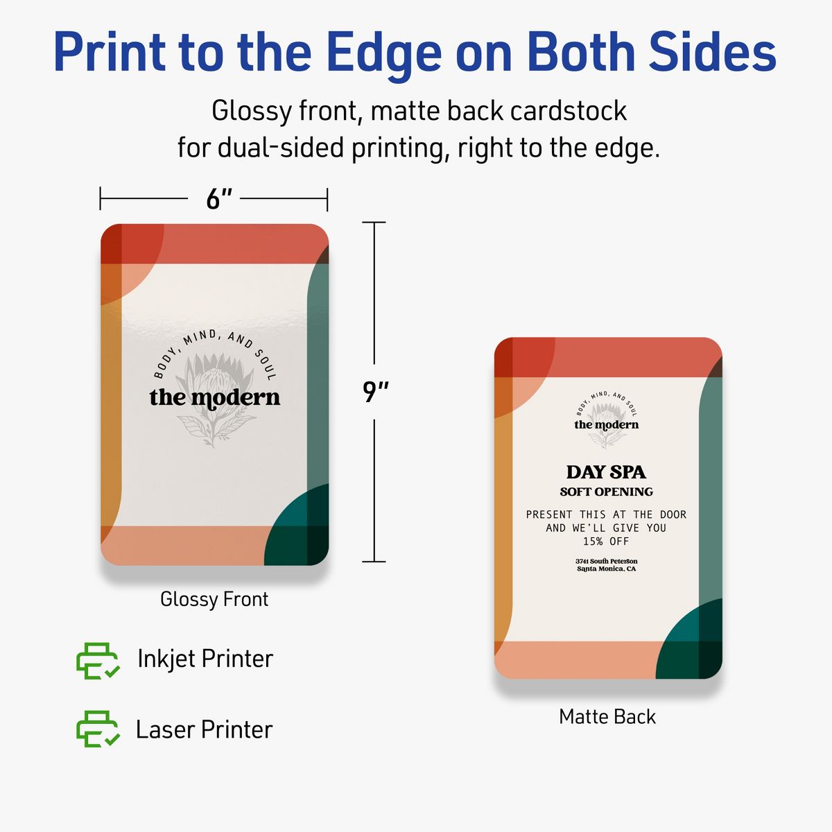 Avery Glossy White Postcards, 6" x 9" Rectangle Rounded Corners - thumbnail 6