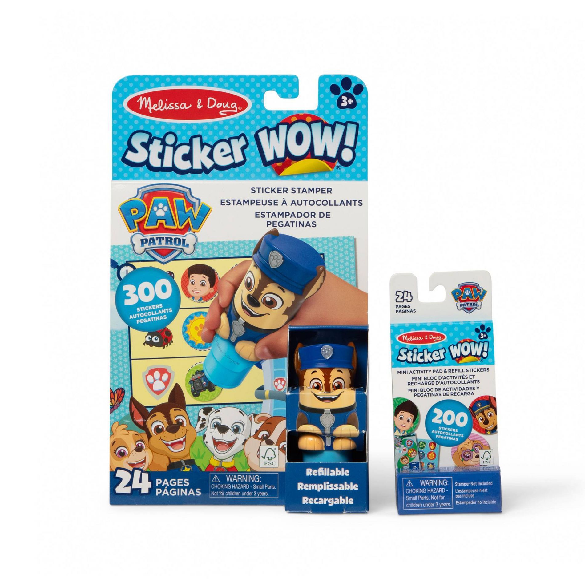 Melissa & Doug Sticker WOW! Chase Bundle: PAW Patrol Animals, 500 Pieces, 24 Sheets