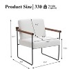 Sapphtopaz Modern Accent Chair with Curved Armrests Boucle Upholstered Comfy Chair Single Minimalist Lounge Chairs for Living Room, Bedroom - 4 of 4