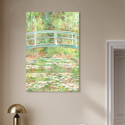 Impressionist Garden Bridge Canvas Wall Art, 30" x 45"