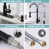 WOWOW Single Handle Pull Down Sprayer Kitchen Faucet with Soap Dispenser, Pull Out Spray Wand in Brushed Nickel - 3 of 4