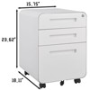 NicBex 3 Drawer Rolling File Cabinets with Lock for Home Office Letter/Legal/A4/F4 - 3 of 4