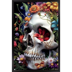 Trends International r3darch0n - Bloom of the Departed Skull Framed Wall Poster Prints - 1 of 4