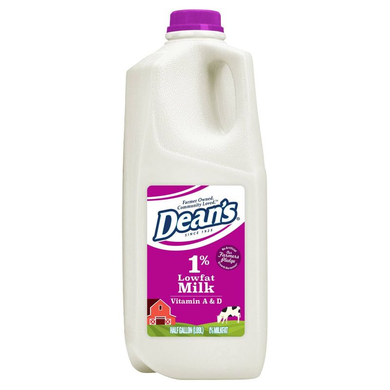 Deans 1% Milk - 0.5gal, 1 of 7