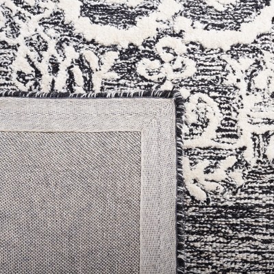 Black and Ivory Hand-Tufted Wool 3' x 5' Area Rug