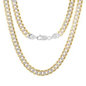 Steeltime unisex sterling silver curb link chain necklace 24". Color Options: Silver, Gold, Two-Tone - 1 of 3