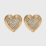 SUGARFIX by BaubleBar Crystal Heart Stud Earrings - Gold