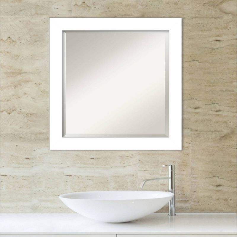 Wedge Framed Bathroom Vanity Wall Mirror White - Amanti Art, 4 of 10