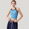 Anna-Kaci Active Women's Ribbed Racerback Cropped Tank Top with Contrast Trim and Fitted Stretch Fabric - 3 of 4