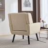 Sapphtopaz Modern Soft Accent Chair Wood Frame Ergonomics Lounge Chair Modern Living Room Chair Comfy Chair for Living Room, Blue - 4 of 4
